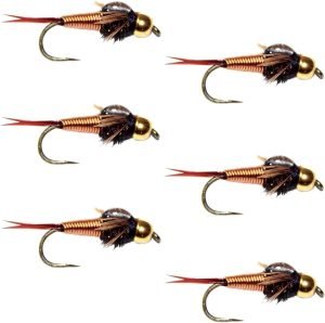 Barbless Bead Head Copper John Nymph Flies
